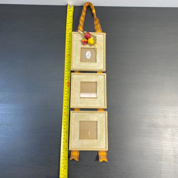 Triple Wooden Picture Frame, Wall Hanging Mirror Frame, Three Vertical Photo Fra - Picture 7 of 10